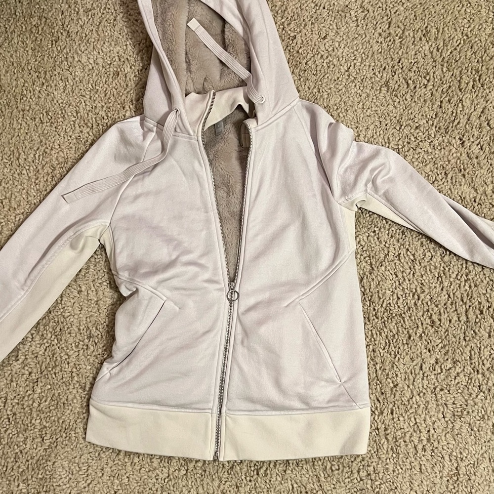 Athleta full zip hooded fur lined sweatshirt